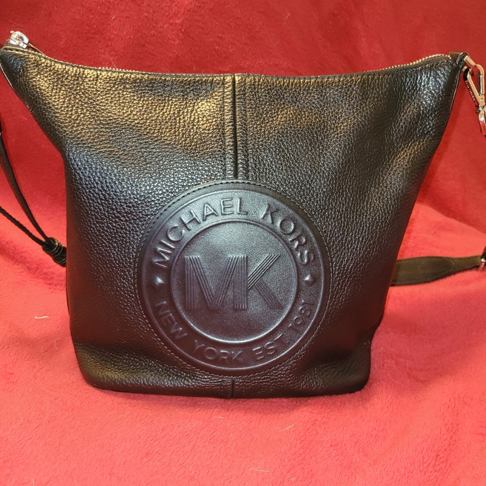 Michael Kors Black Leather Bucket Bag